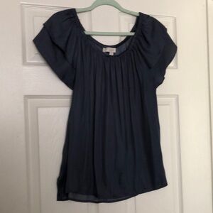 Womens Short Sleeve Peasant Blouse